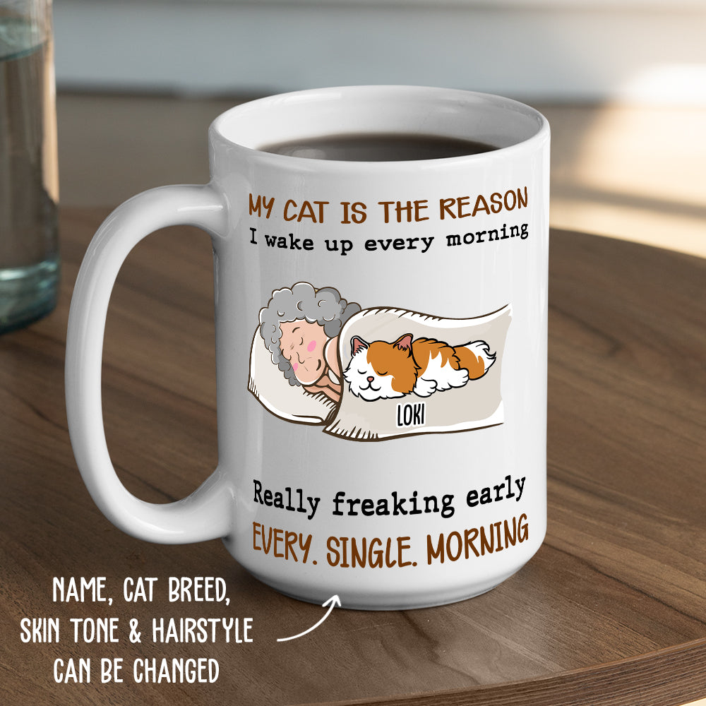 Personalized Custom 'My Cat Is The Reason' White Coffee Mug - Ideal Gift for Pet Lovers