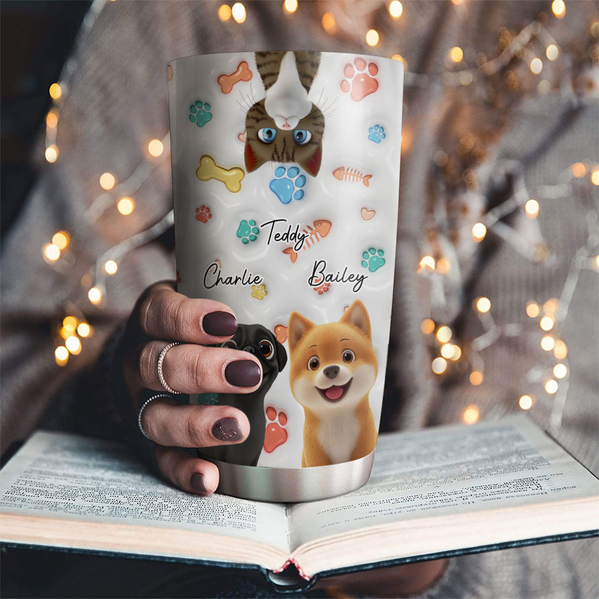 Personalized 3D Inflated Effect Cute Fur Baby Tumbler - Ideal for Any Occasion