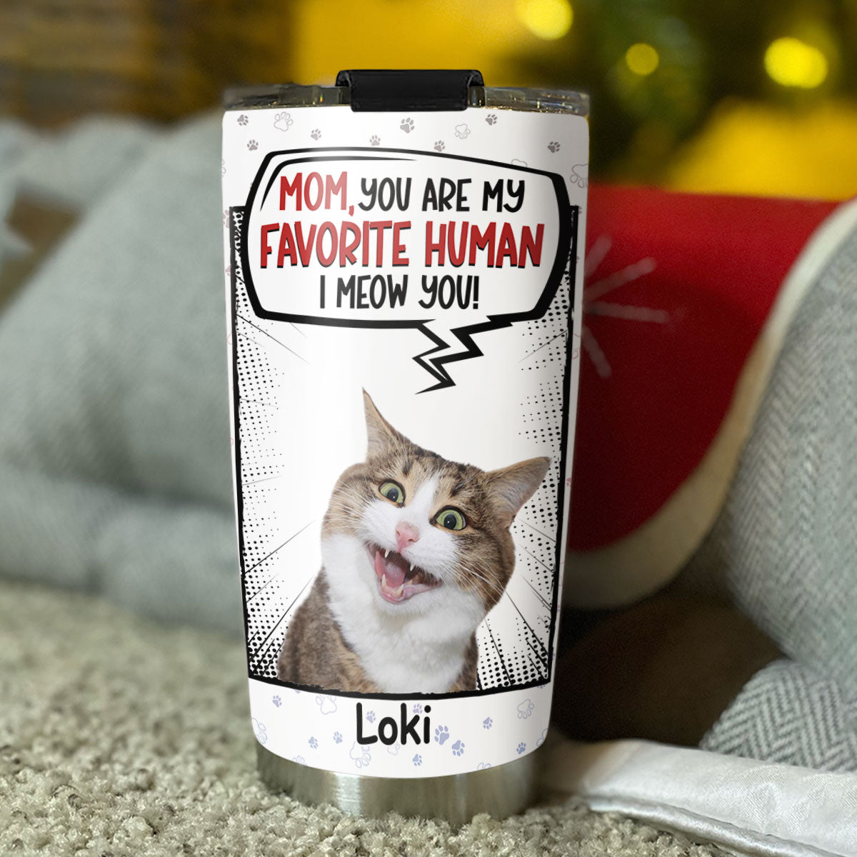 Personalized Favorite Cat Photo Tumbler - Unique Customizable Drinkware