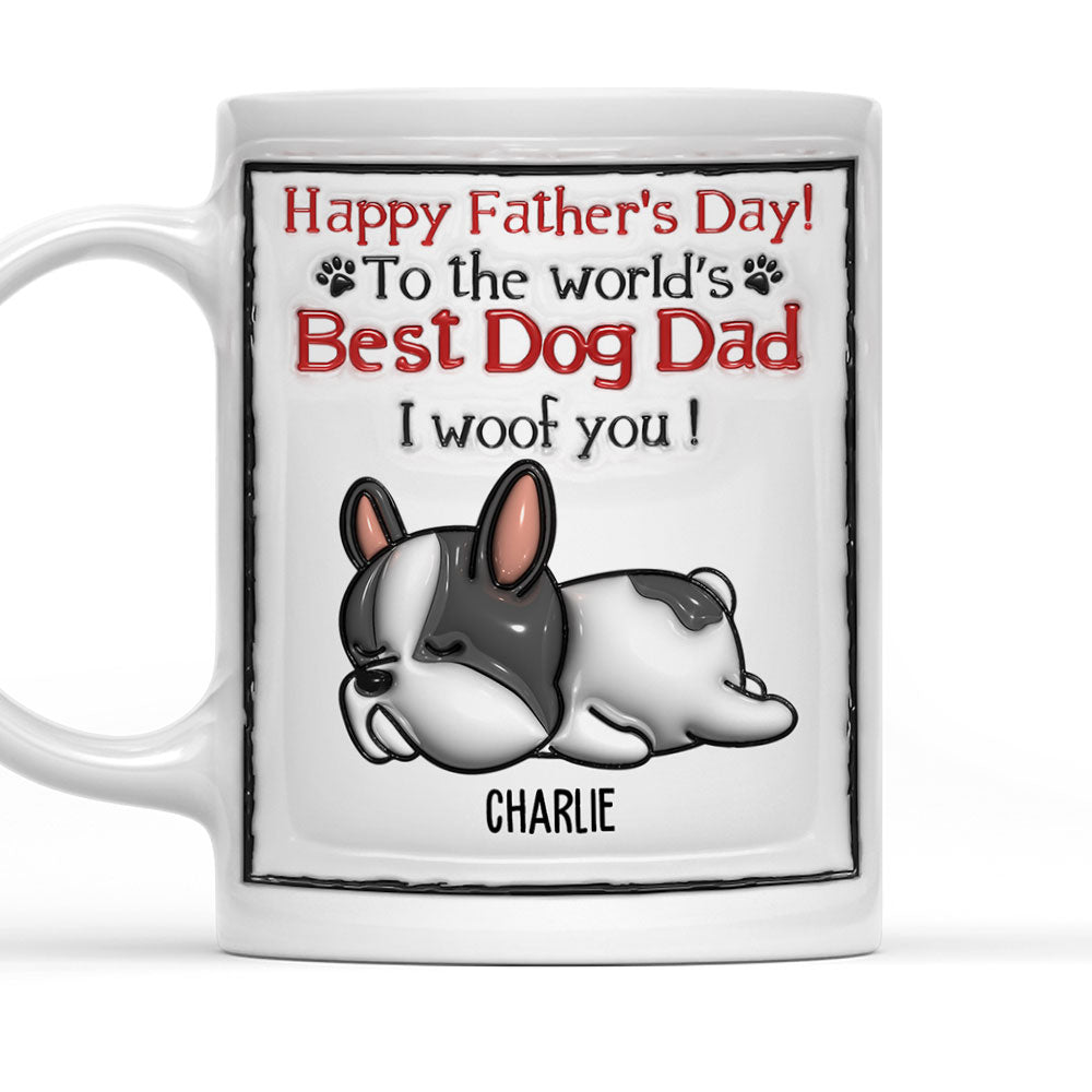 World's Best Dog Dad - Personalized 3D Inflated Effect Custom Mug