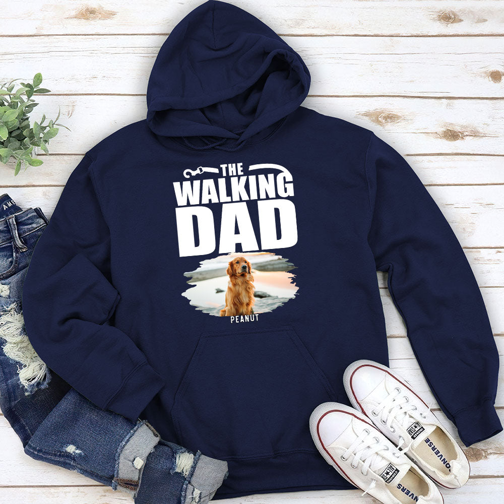 Personalized Walking Dad/Mom Photo Custom Hoodie - Ideal Gift for Pet Lovers