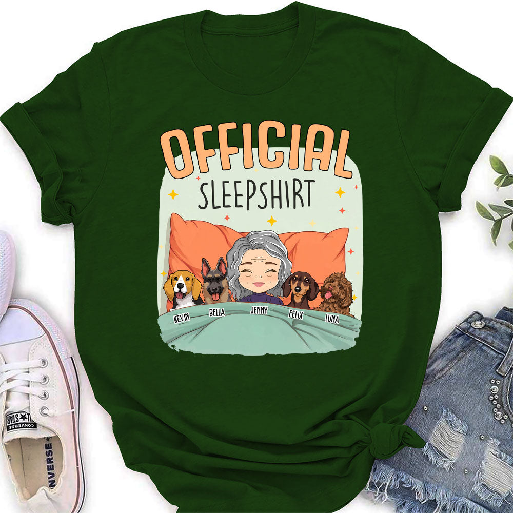 Personalized Custom Women's Sleep With My Dog T-shirt - Ideal Gift for Pet Lovers