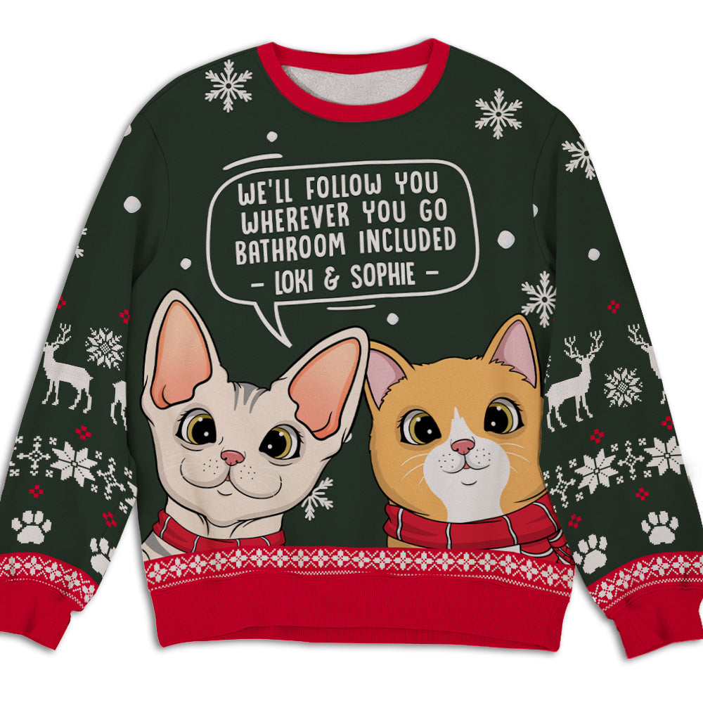 Personalized Cat - Following All - Over Print Sweatshirt: Ideal Gift for Pet Lovers