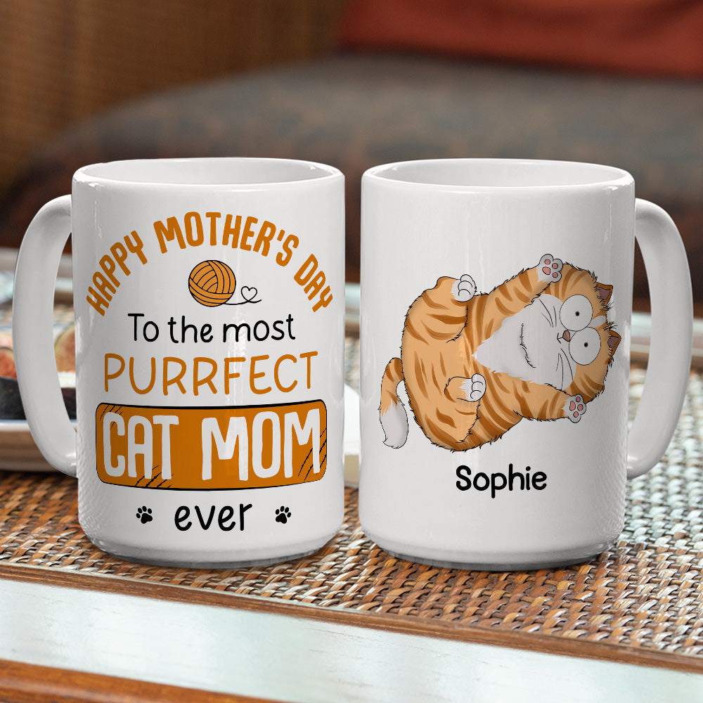 Purrfectly Personalized Custom Coffee Mug for Cat Moms