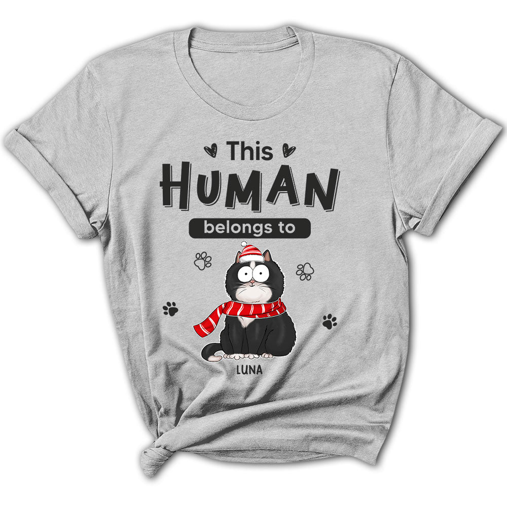 Personalized Custom Women's Christmas Cat Lover T-shirt
