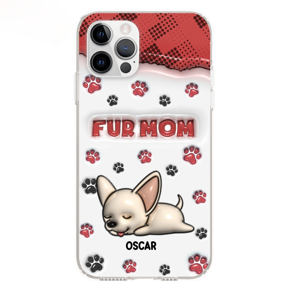 Personalized 3D Inflated Effect Fur Mom Custom Phone Case