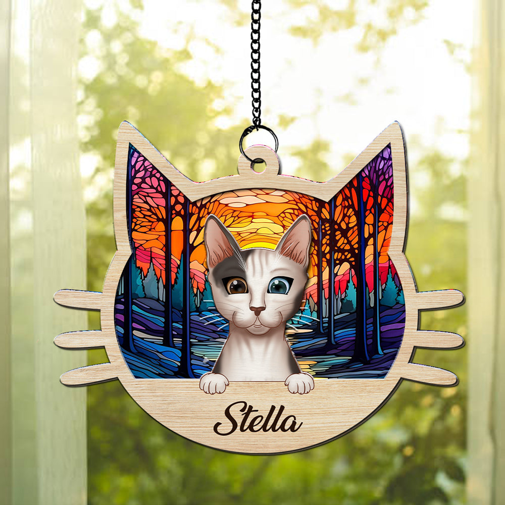 Personalized 'I Love My Cat' Custom Suncatcher - Ideal Home Decor & Gift