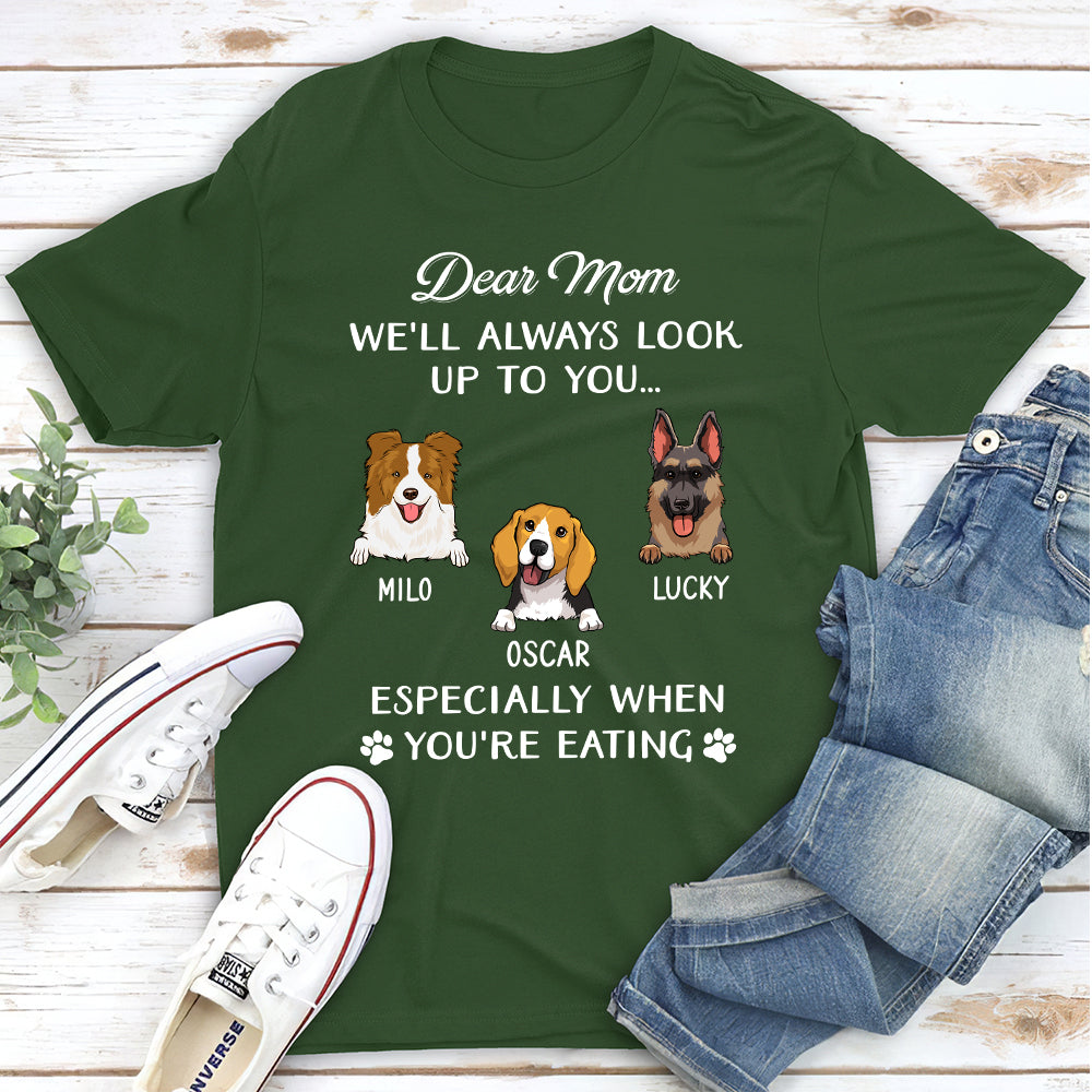 Personalized Custom Unisex 'Dear Mom I'll Always Look Up To You' T-shirt - Ideal Gift for Pet Lovers