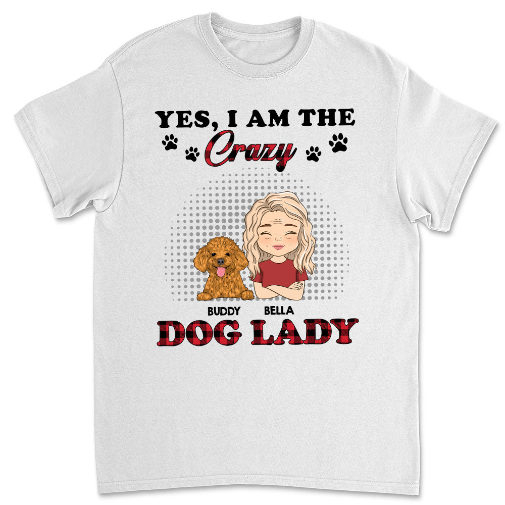 Personalized Custom Unisex Crazy Dog Lady T-shirt - Ideal Gift for Pet Lovers