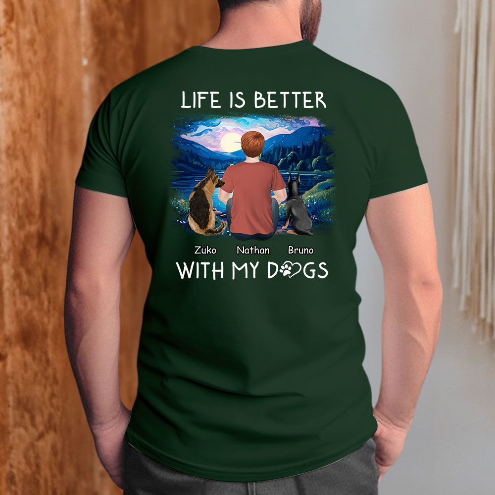 Better With Dogs - Customizable Unisex Personalized T - shirt for Pet Lovers