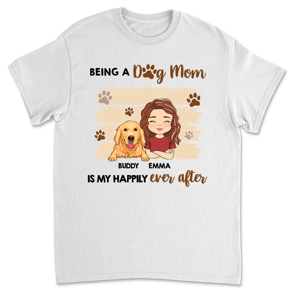 Personalized Custom Unisex 'Happy Dog Mom' T-shirt - Ideal Gift for Pet Lovers