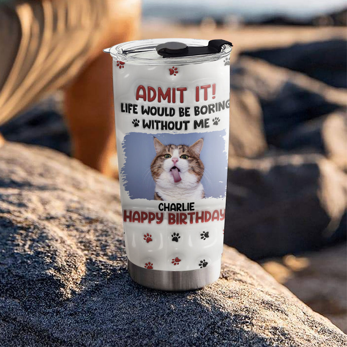 Life Without Us Version Cats - Personalized 3D Inflated Effect Custom Tumbler