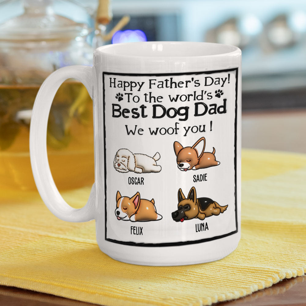 Best Dog Dad Gift - Personalized 3D Inflated Effect Custom Ceramic Mug