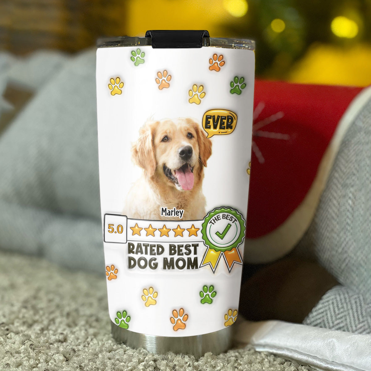 Personalized 3D Inflated Effect Tumbler: The Perfect Gift for Dog Moms