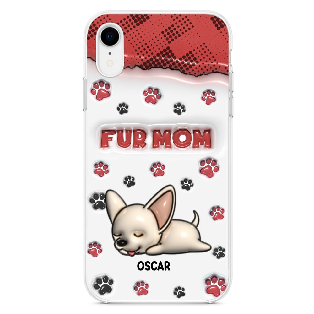Personalized 3D Inflated Effect Fur Mom Custom Phone Case