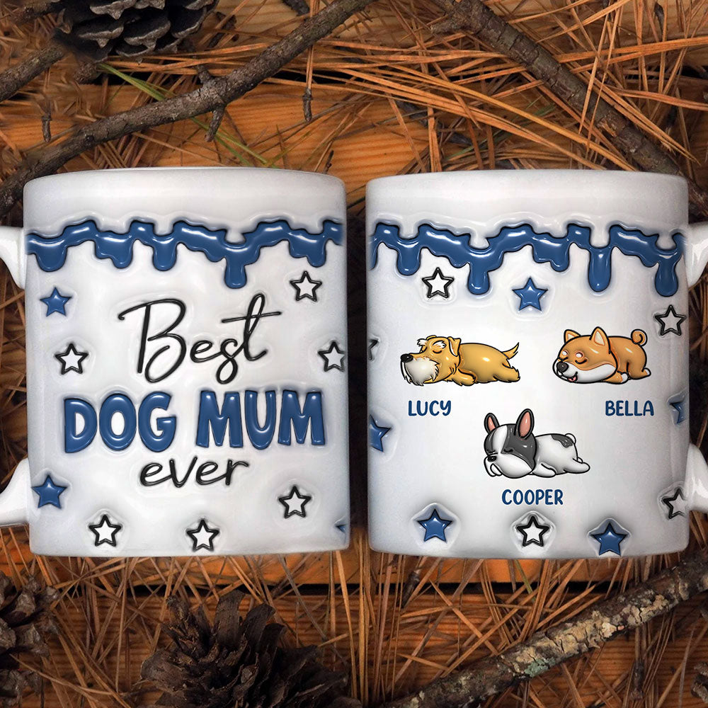 Best Dog Parents - Personalized 3D Inflated Effect Custom Ceramic Mug