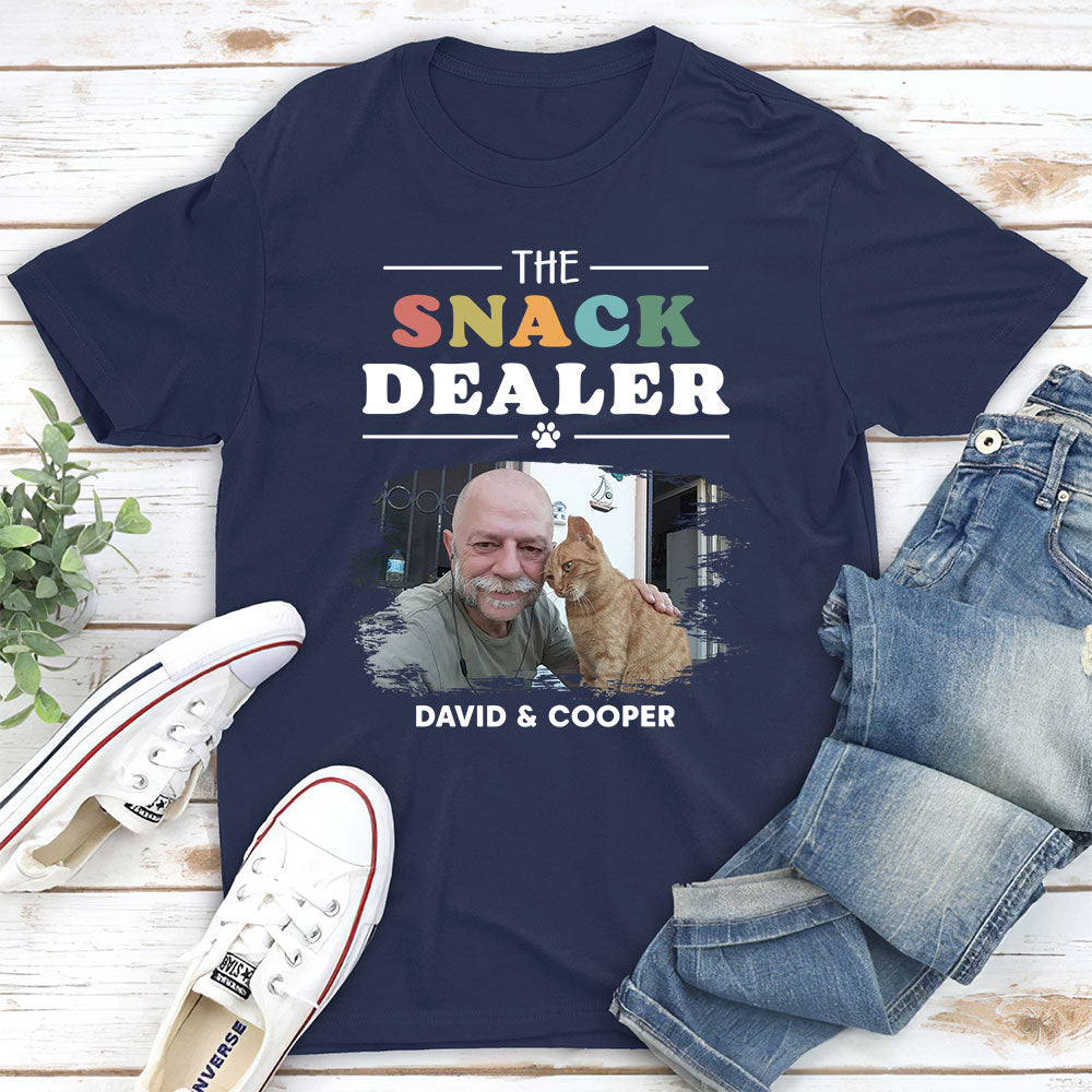 Customizable Unisex Pet Snack Dealer Photo T-shirt - Ideal Gift for Pet Lovers