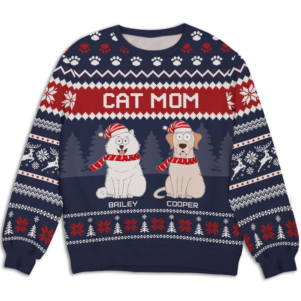 Personalized Custom All-Over-Print Funny Pet Christmas Sweatshirt