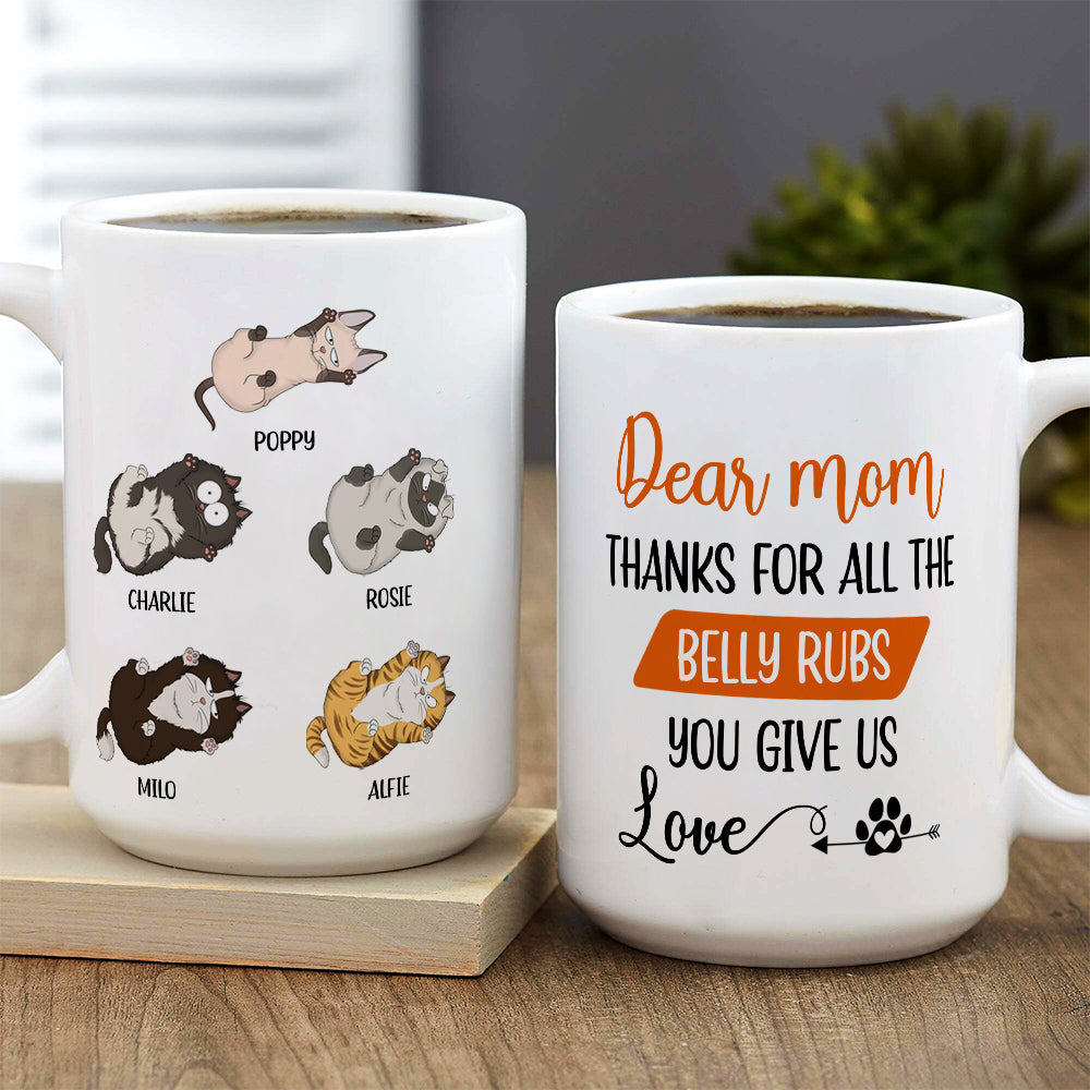 Personalized 'Thanks For All The Belly Rubs' Custom Coffee Mug - Ideal Gift for Pet Lovers
