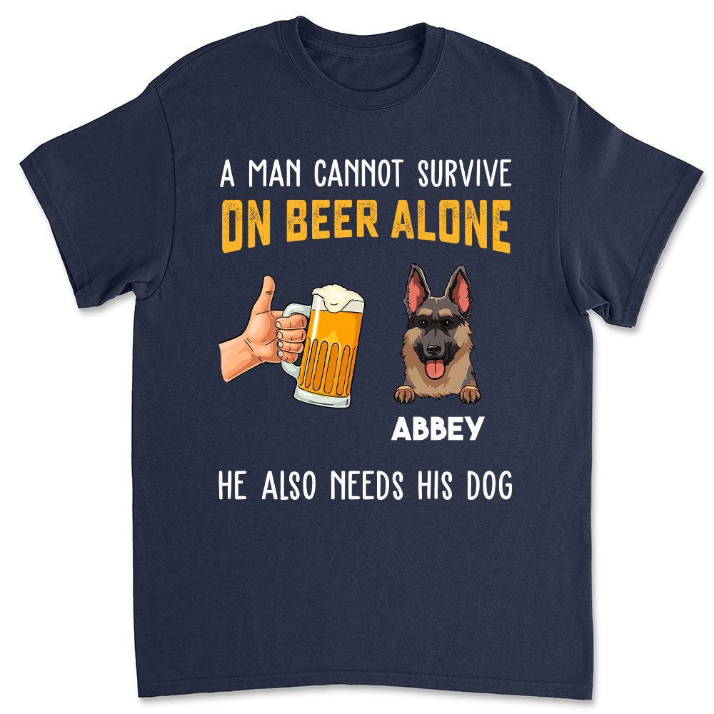 Personalized Custom Unisex Dog-themed T-shirt - Ideal Gift for Beer and Pet Lovers