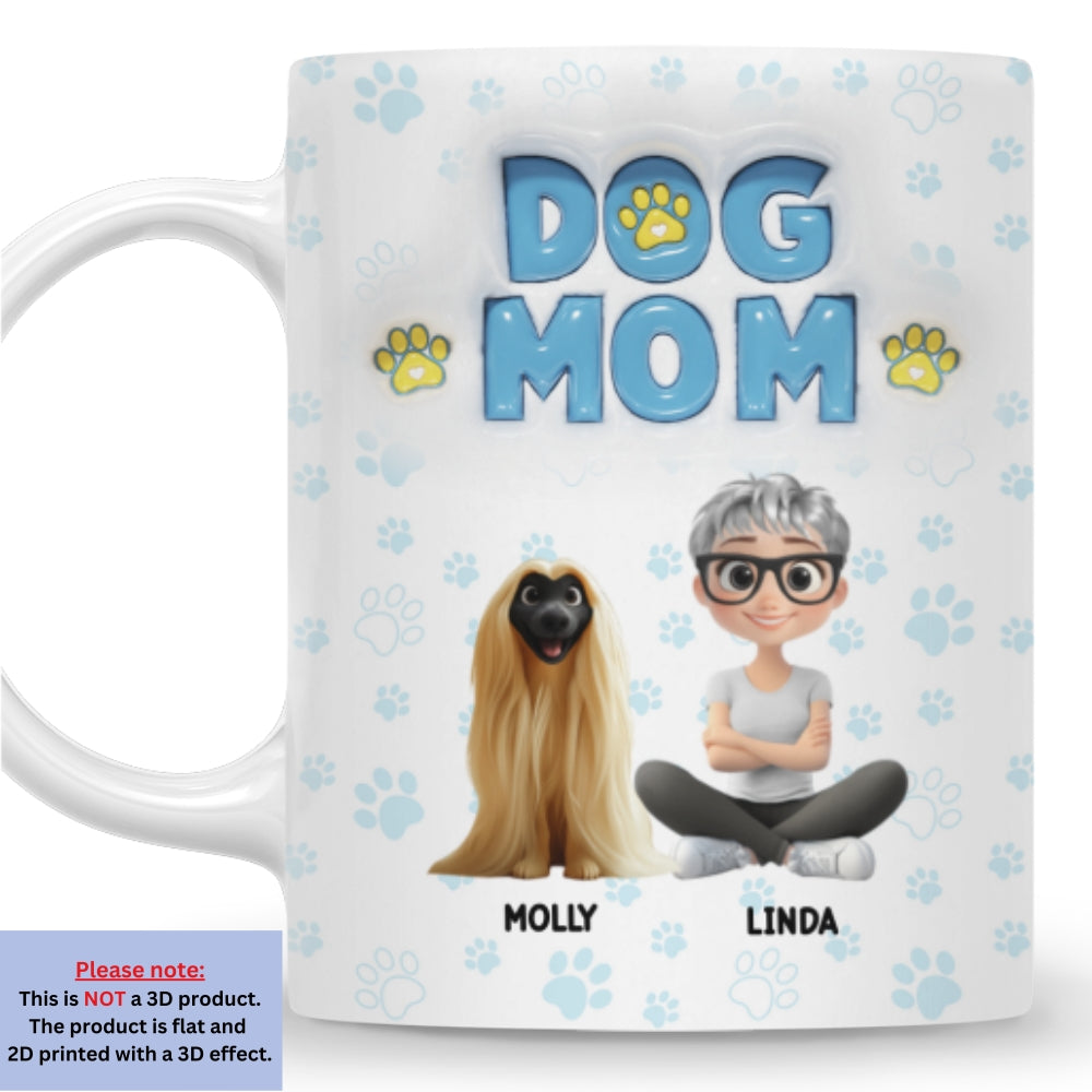 Personalized 3D Inflated Effect Ceramic Mug for Dog - Loving Moms