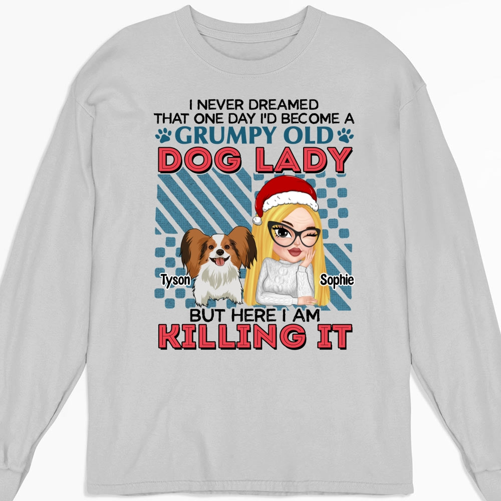 Personalized Grumpy Old Dog Lady Long Sleeve T - shirt: Ideal Gift for Pet Lovers