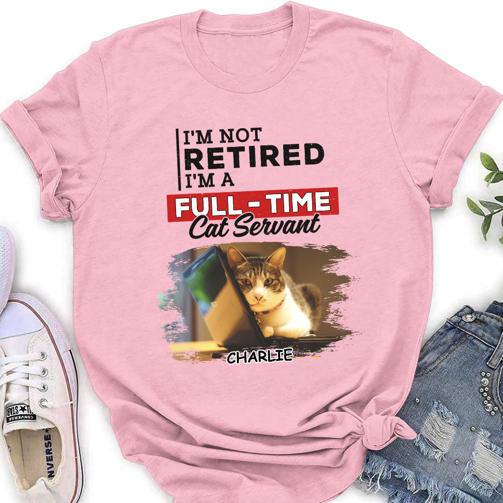 Customizable Full - time Cat Servant Women's T - shirt: Ideal Gift for Pet Lovers