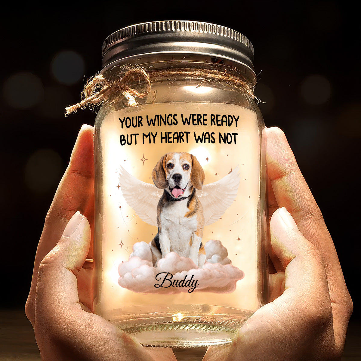 Forever in My Heart - Customizable Personalized Mason Jar Starlight Lamp