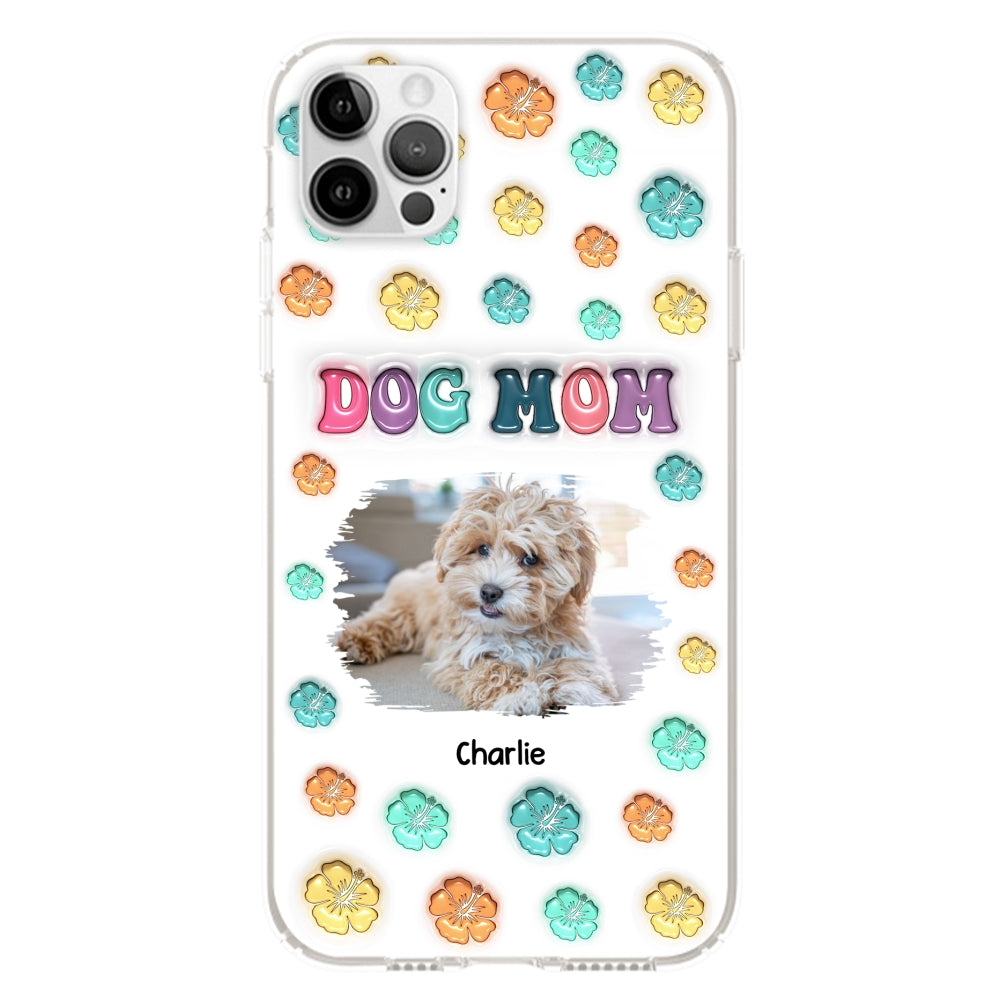 Customizable 3D Inflated Effect Dog Mom Summer Photo Personalized Phone Case