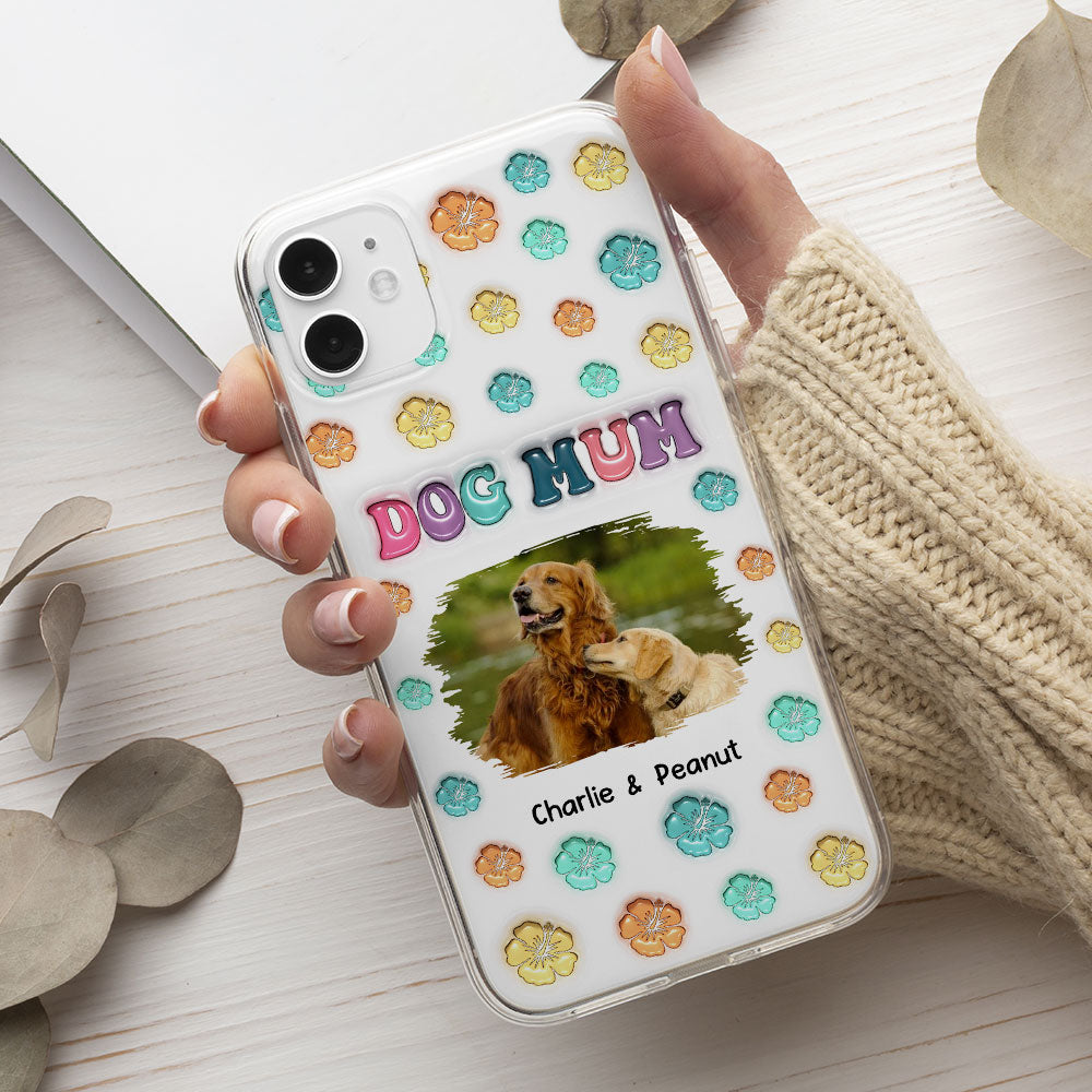 Customizable 3D Inflated Effect Dog Mom Summer Photo Personalized Phone Case