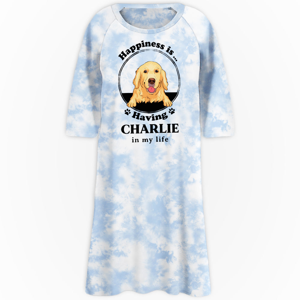 Personalized 3/4 Sleeve Happiness - Custom Dog Mom Dress