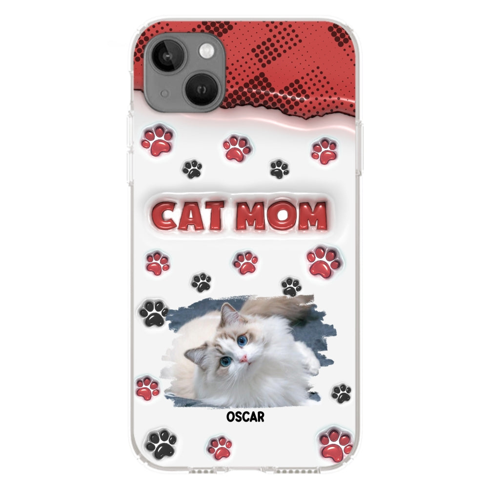 Personalized Cat Mom 3D Inflated Effect Custom Phone Case