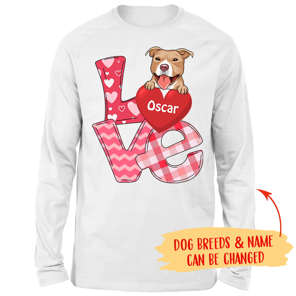 Valentine's Day Personalized Unisex Long Sleeve Pet Lover T-shirt