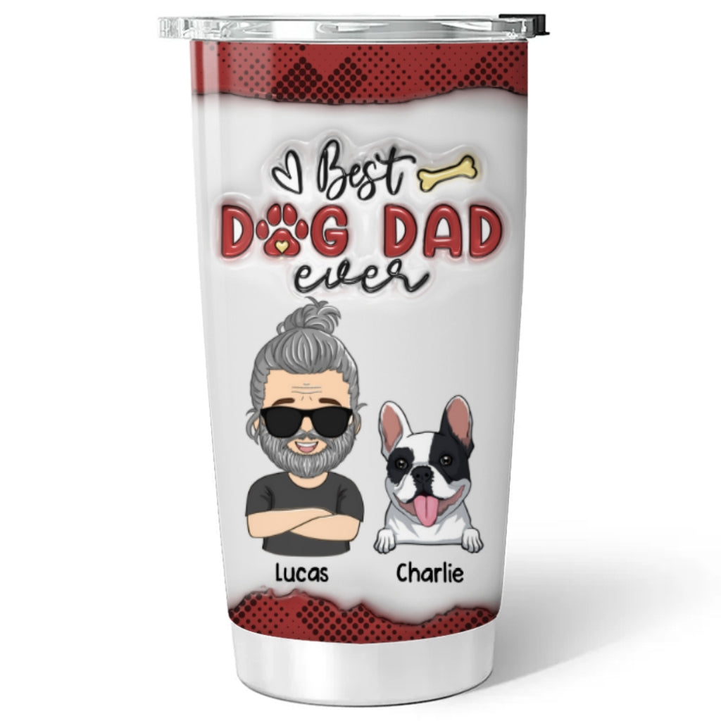 Cool Dog Dad Personalized 3D Inflated Effect Custom Tumbler - Ideal for All Occasions