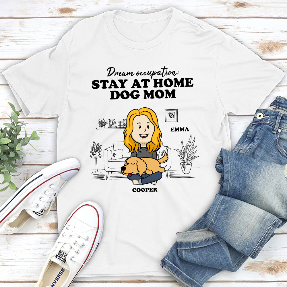 Customizable Stay-at-Home Dog Mom Unisex T-shirt - Ideal Gift for Pet Lovers