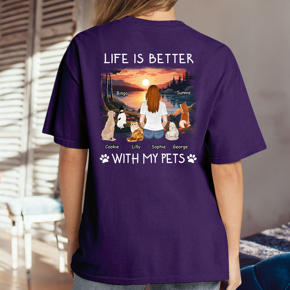 Better With Pets - Customizable Unisex Personalized T-shirt for Pet Lovers
