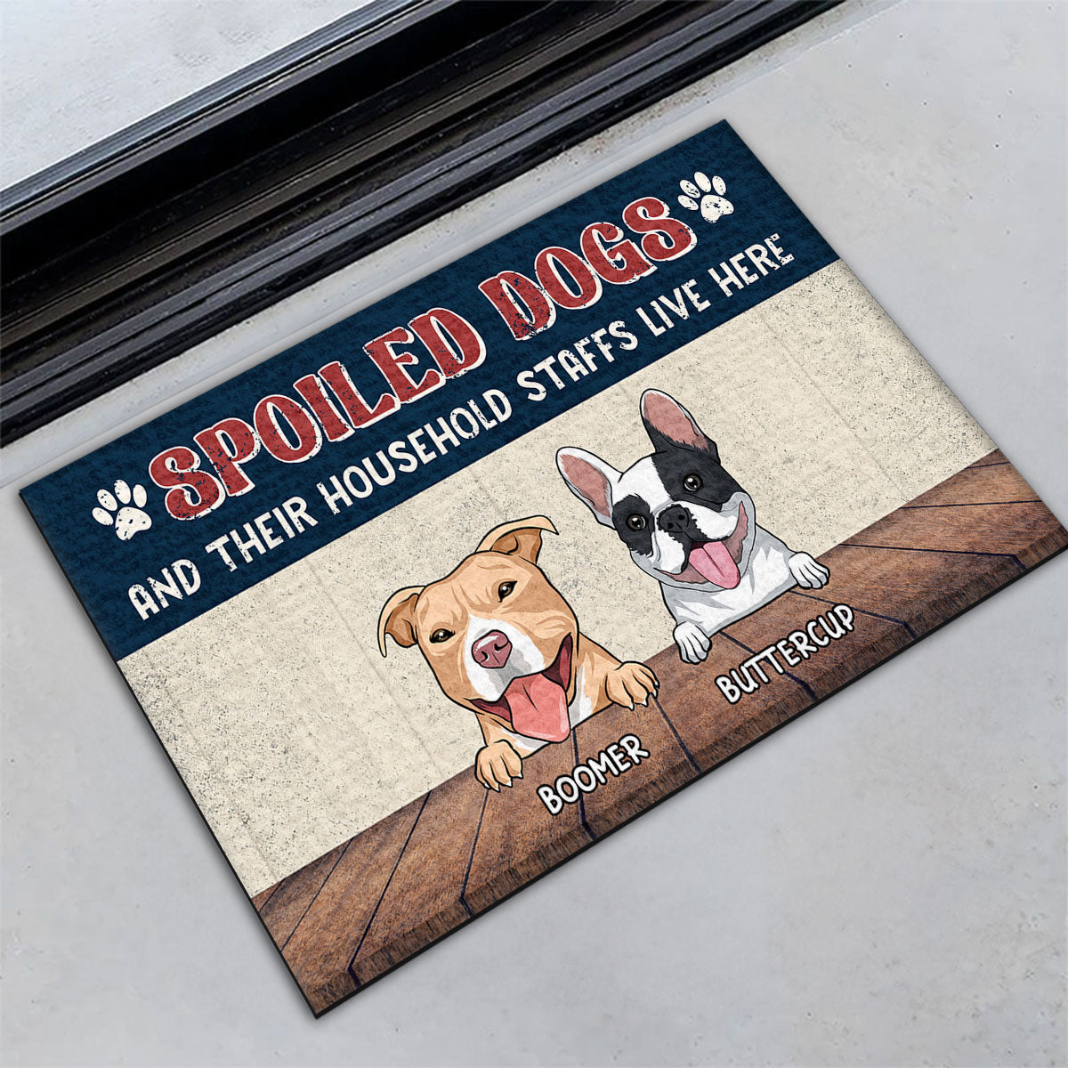 Spoiled Dog Personalized Custom Doormat with Your Dog's Picture