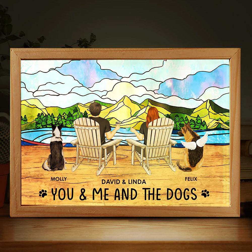 Personalized You, Me, and Our Fur Babies Frame Light Box - Unique Home Decor