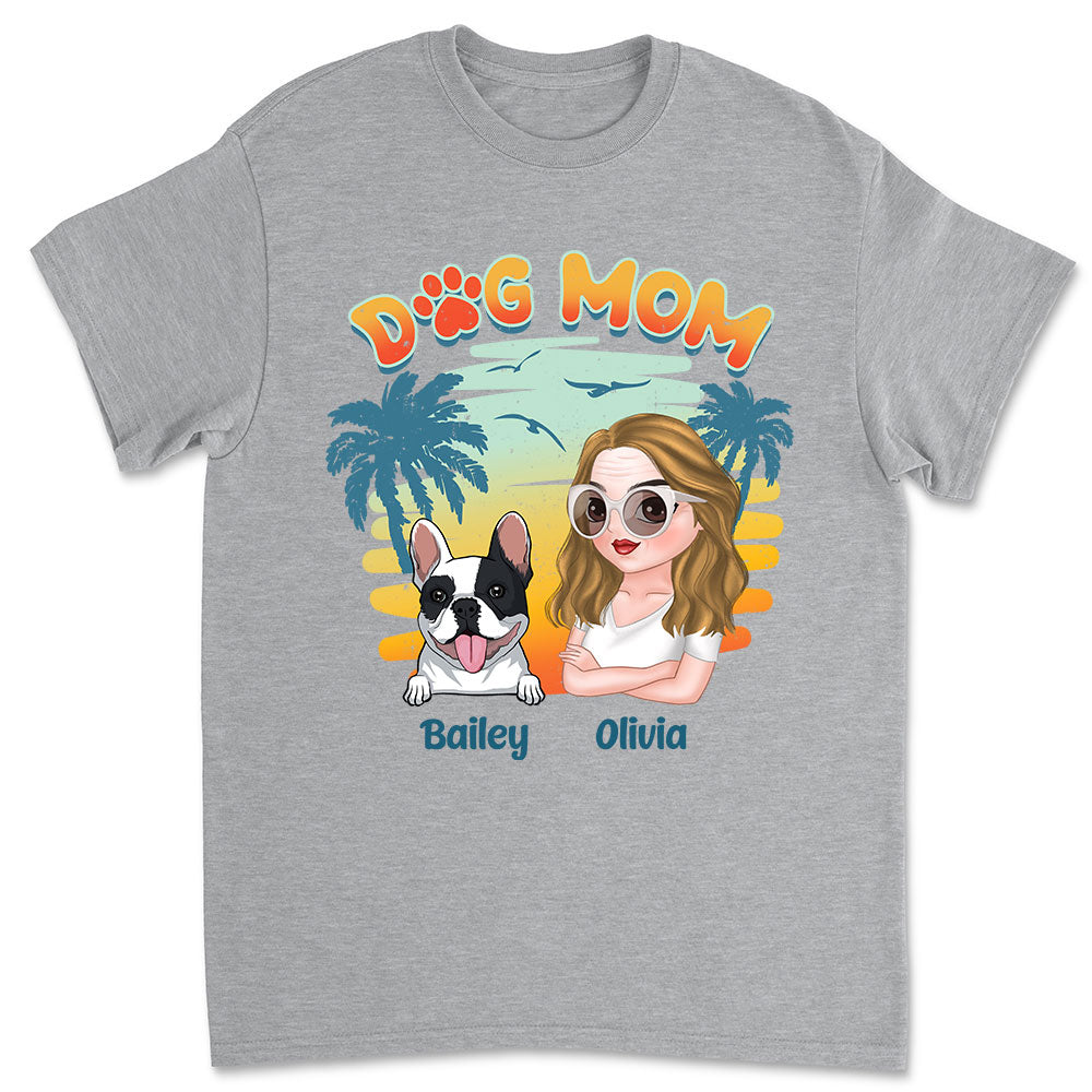 Personalized Custom Unisex Dog Mom Gradient T-shirt - Ideal Gift for Pet Lovers