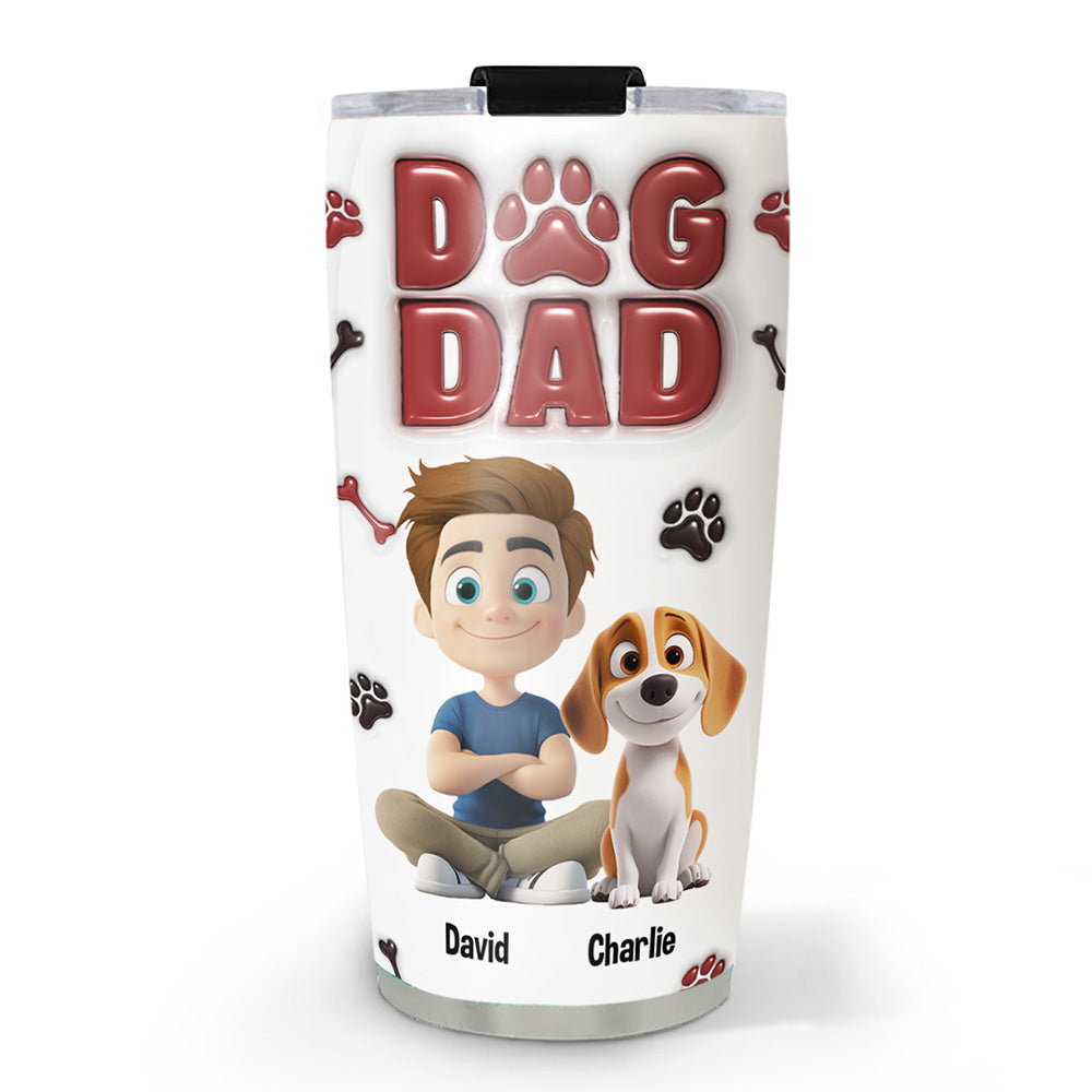 Personalized 3D Inflated Effect Stainless Steel Tumbler for Dog Lovers