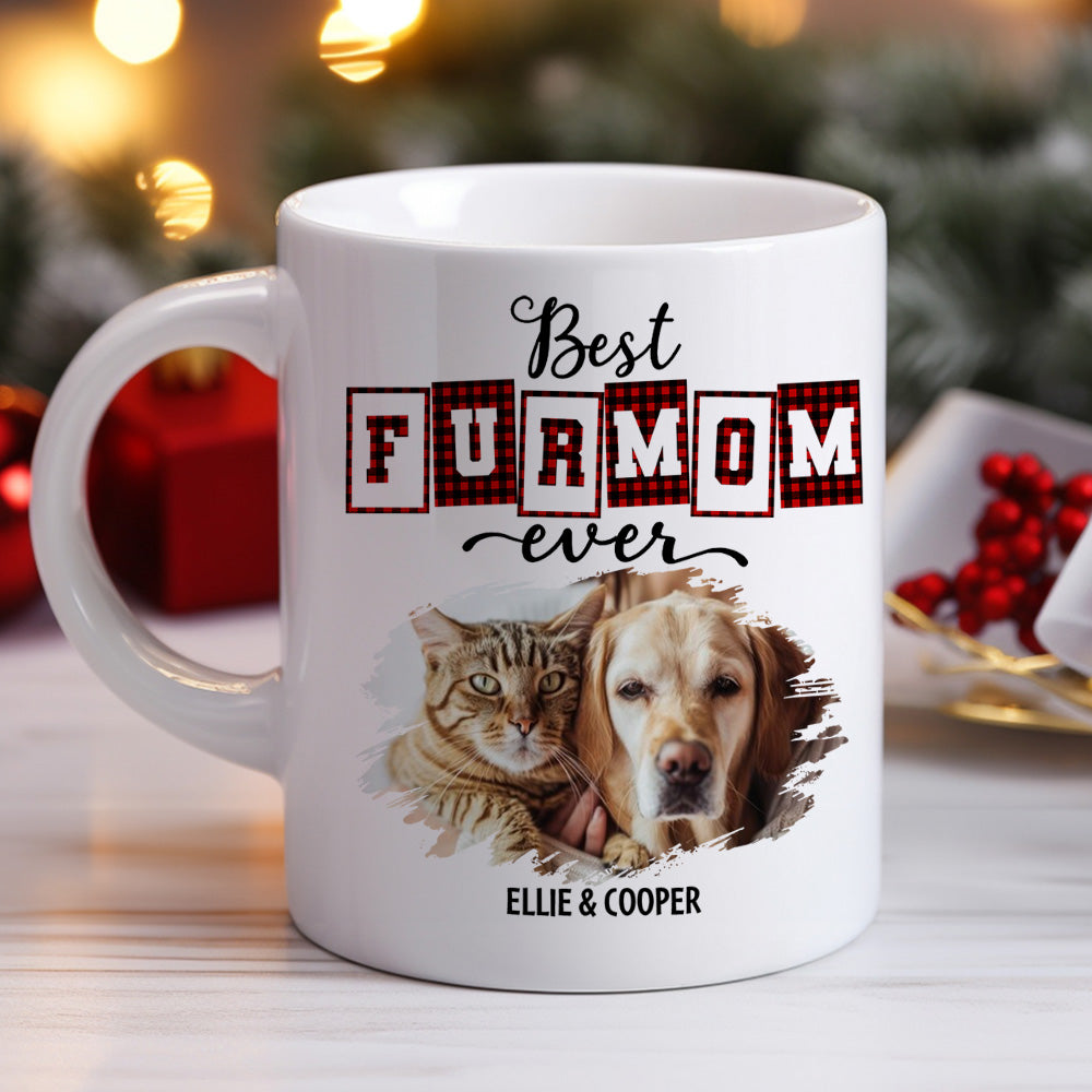Personalized Custom Coffee Mug: Best Fur Mom and Dad Of The Year Photo Keepsake