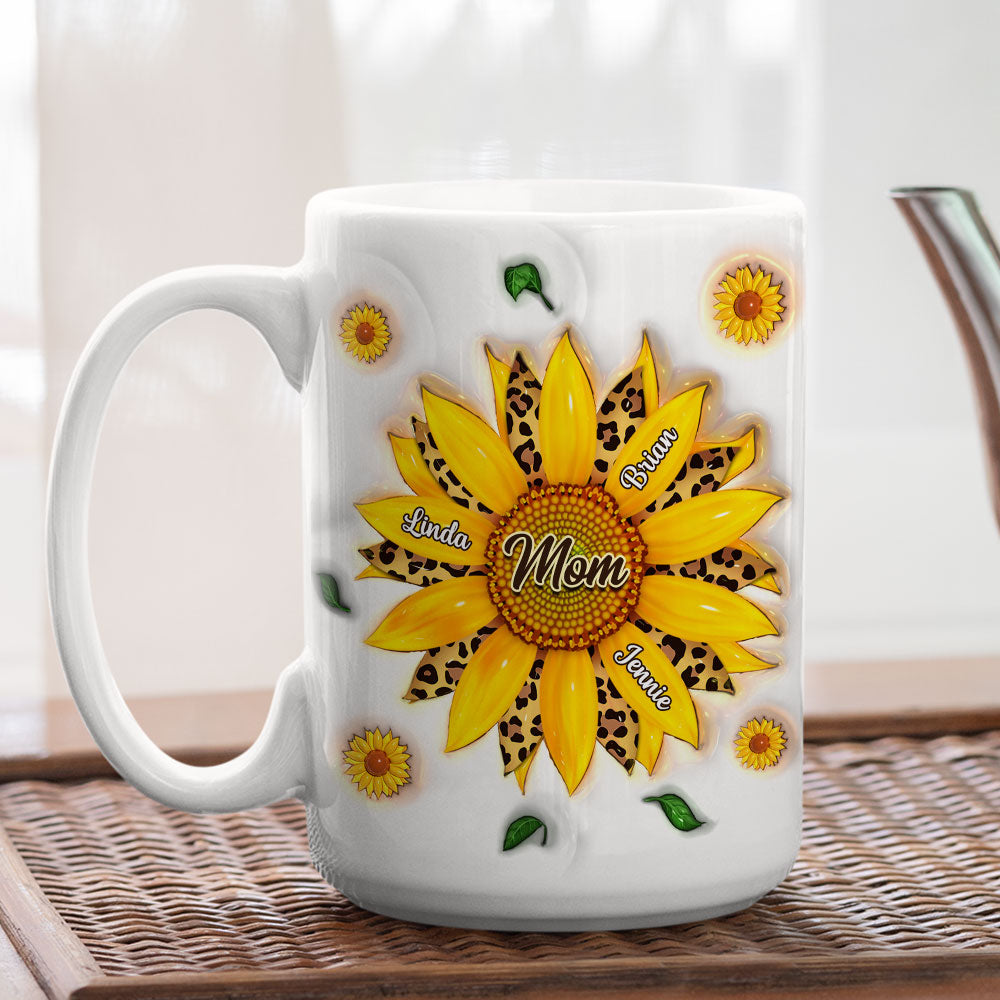 Nana Sunflower Personalized 3D Inflated Effect Custom Mug - Ideal Gift for All