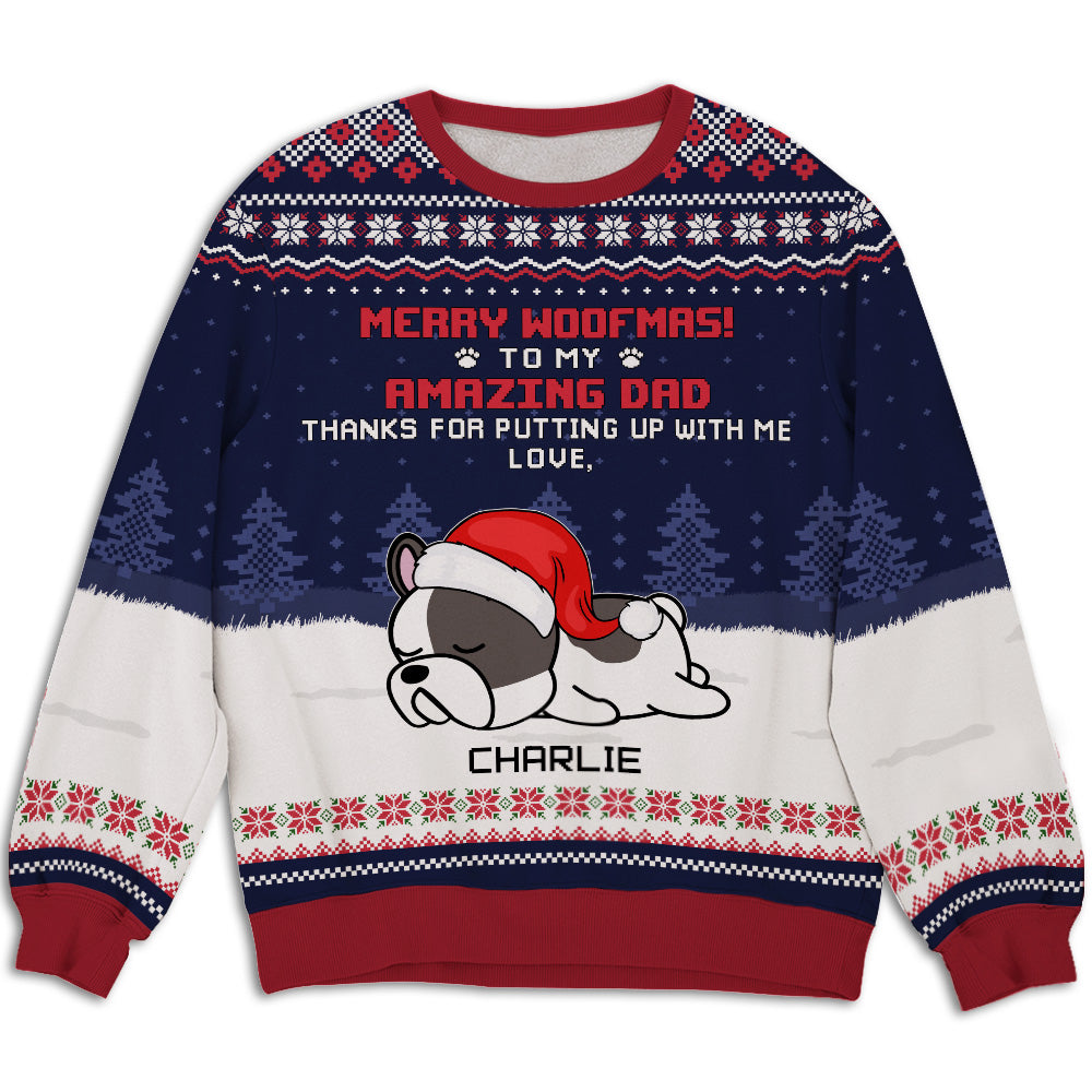 Personalized Custom All-Over-Print Christmas Sweatshirt for Amazing Dads