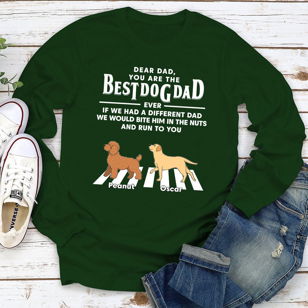 Personalized Custom Long Sleeve T-shirt: Dogs Run To You (Up to 4 Dogs) - Ideal for Pet Lovers