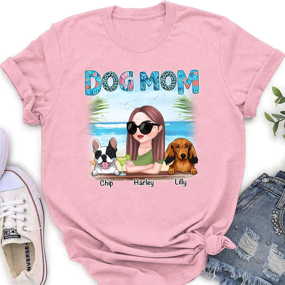 Personalized Dog Mom Summer Women's T-shirt - Ideal Gift for Pet Lovers