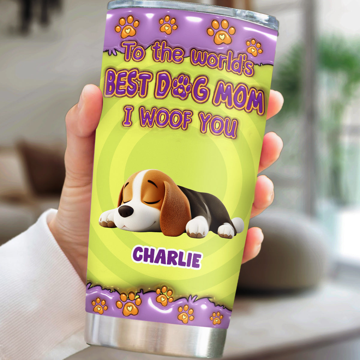 Personalized 3D Inflated Effect Tumbler - The Perfect Gift for the World's Best Dog Moms
