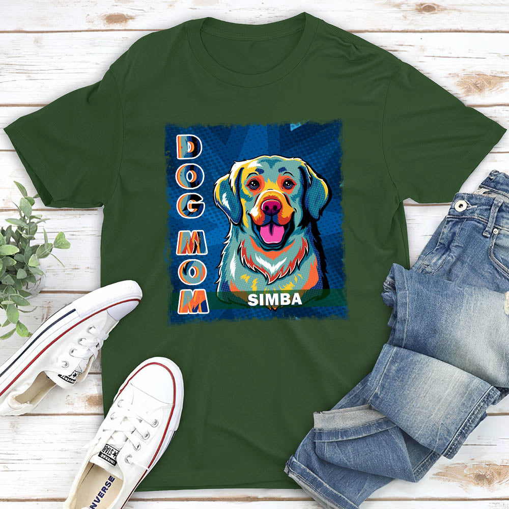 Personalized Custom Unisex Dog Mom and Dad Popart T-shirt - Ideal Gift for Pet Lovers