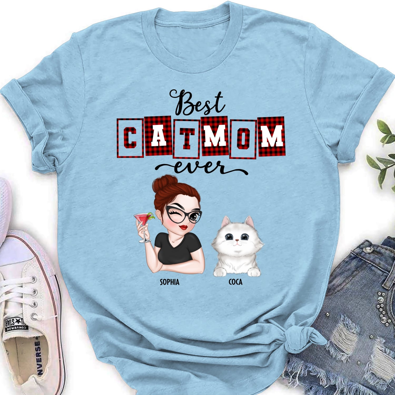 Best Cat Mom of the Year - Personalized Custom Women's Fashion T-shirt