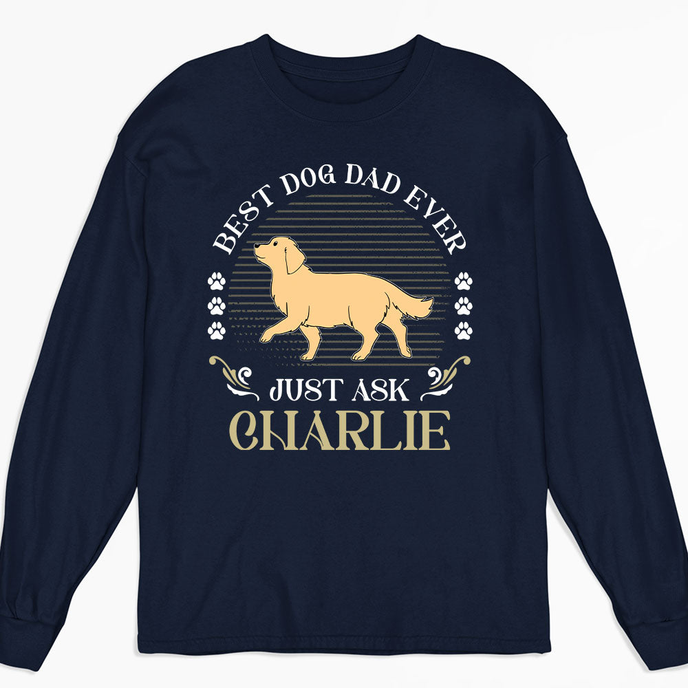 Customizable Long Sleeve T-shirt: Ideal Gift for Dog-Walking Parents