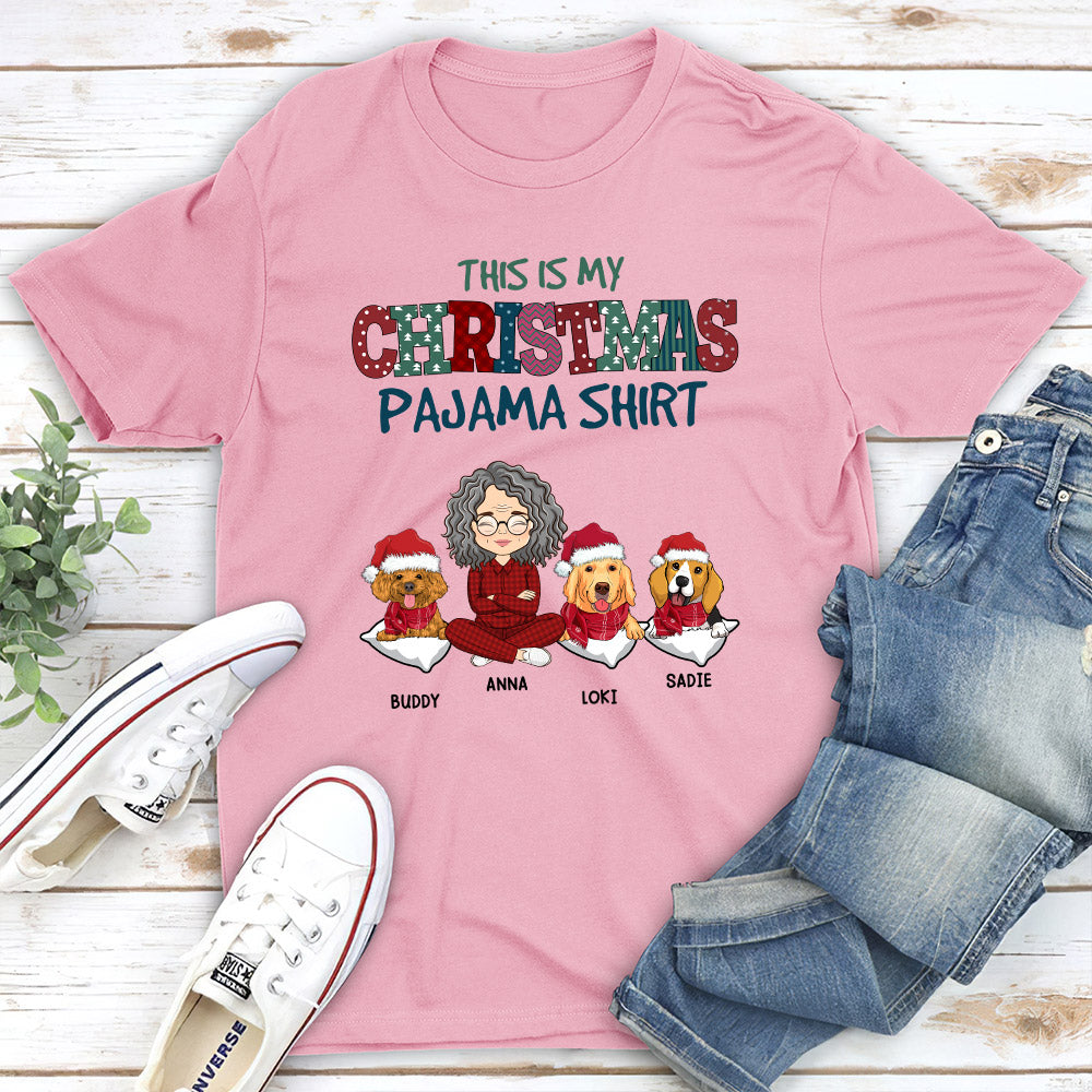 Personalized Unisex Christmas Dog Pajama T-shirt - Ideal Gift for Pet Lovers